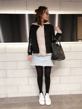 「aimoha（アイモハ）のアイテム（ブルゾン）」を使った、さーちゃんさん（レディース・153cm）の春コーディネート