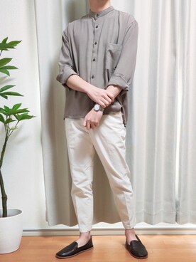 「EMMA  CLOTHES」｜「アイテム（スリッポン）」を使った、こさいんさん（メンズ・171cm）の春コーディネート