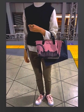 「Harrods（ハロッズ）のアイテム」を使った、かなまるさん（レディース・160cm）の秋コーディネート