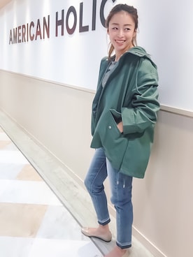 「outfit」｜「アイテム（マウンテンパーカー）」を使った、oooyucoooさん（レディース・156cm）の秋コーディネート