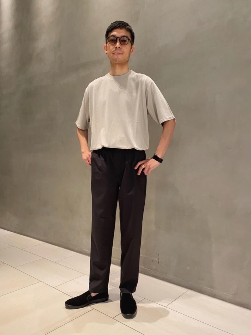 「BLANC..の＜BLANC（ブラン）＞ ウェリントン サングラス†（サングラス、ブラウン系）」を使った、IMさん（メンズ・174cm）の夏コーディネートの1枚目の写真