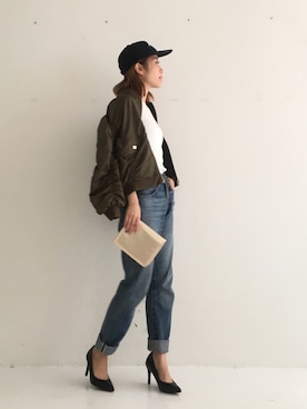 「TODAYFUL（トゥデイフル）のアイテム（MA-1）」を使った、..natsu..さん（レディース・158cm）の秋コーディネート
