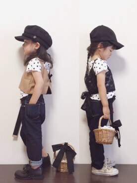 「コンバース」｜RIOさん（キッズ・90cm）の春コーディネート