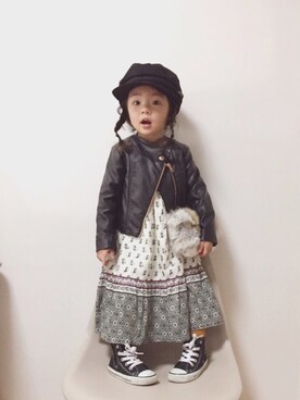 「ファークラッチ」｜RIOさん（キッズ・90cm）の冬コーディネート