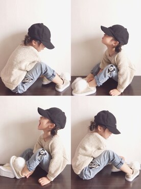 「ミッキー」｜「アイテム（バレエシューズ）」を使った、RIOさん（キッズ・90cm）の秋コーディネート