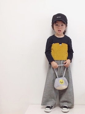「ニコちゃん」｜「アイテム（その他）」を使った、RIOさん（キッズ・90cm）の秋コーディネート