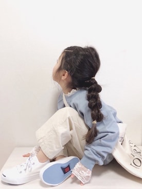 「アイテム（トートバッグ）」を使った、RIOさん（キッズ・90cm）の冬コーディネート