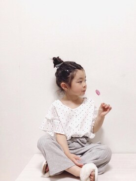 「Discoat Parisien」｜「アイテム（その他）」を使った、RIOさん（キッズ・100cm）の春コーディネート