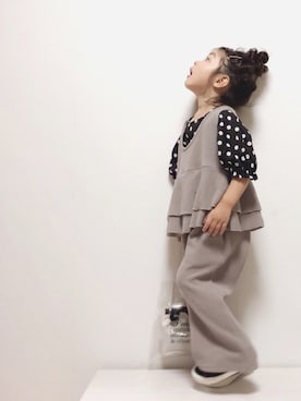 「アイテム（トートバッグ）」を使った、RIOさん（キッズ・100cm）の春コーディネート