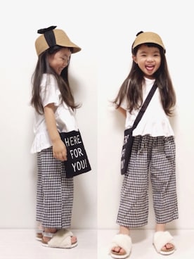 「D.fesense（ディーフェセンス）のアイテム（バッグ）」を使った、RIOさん（キッズ・100cm）の夏コーディネート