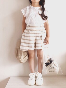 「アイテム（トートバッグ）」を使った、RIOさん（キッズ・100cm）の夏コーディネート