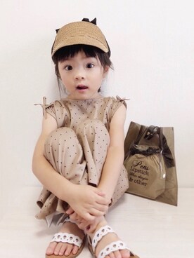 「アイテム（トートバッグ）」を使った、RIOさん（キッズ・100cm）の夏コーディネート