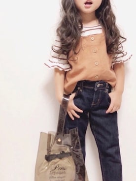 「アイテム（トートバッグ）」を使った、RIOさん（キッズ・100cm）の夏コーディネート
