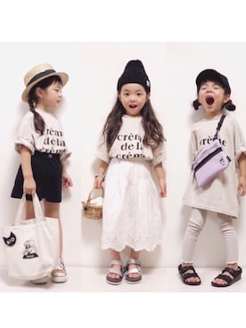 「birkenstock2018ss」｜RIOさん（キッズ・100cm）の夏コーディネート