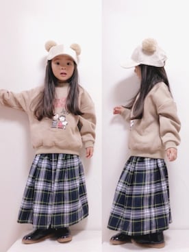 「アイテム（スカート）」を使った、RIOさん（キッズ・100cm）の秋コーディネート