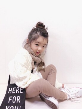 「D.fesense（ディーフェセンス）のアイテム（バッグ）」を使った、RIOさん（キッズ・100cm）の冬コーディネート