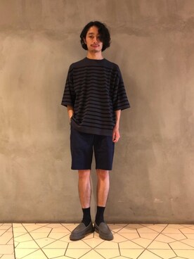 「RECOMMEND  ITEM STYLING」｜「アイテム（スリッポン）」を使った、宮部　恭輔さん（メンズ・167cm）の夏コーディネート