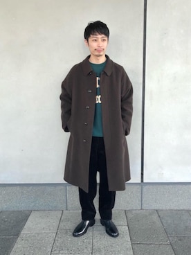 「RECOMMEND  ITEM STYLING」｜「アイテム（ステンカラーコート）」を使った、宮部　恭輔さん（メンズ・167cm）の秋コーディネート
