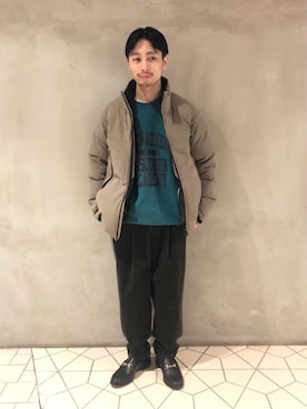 「RECOMMEND  ITEM STYLING」｜「アイテム（ダウンジャケット/コート）」を使った、宮部　恭輔さん（メンズ・167cm）の冬コーディネート