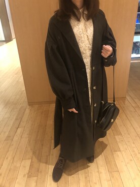「mystic（ミスティック）のアイテム（ダウンジャケット/コート、グリーン系）」を使った、satoさん（レディース・158cm）の冬コーディネート