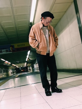 「A vontage（アボンタージュ）のアイテム」を使った、錦戸博雅さん（メンズ・168cm）の秋コーディネート