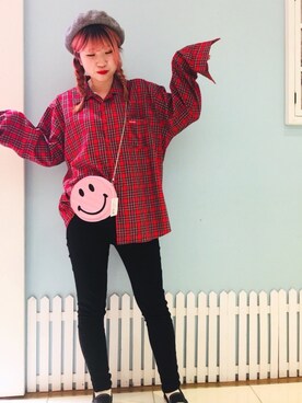 「ニコちゃん」｜「アイテム（スリッポン）」を使った、KOL ME BABYさん（レディース・163cm）の秋コーディネート