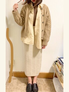 「日系极简」｜「アイテム（その他トップス）」を使った、KKKayさん（レディース・158cm）の冬コーディネート
