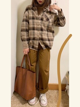 「日系极简」｜「アイテム（その他トップス）」を使った、KKKayさん（レディース・158cm）の冬コーディネート