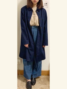 「休闲」｜「アイテム（トレンチコート）」を使った、KKKayさん（レディース・158cm）の春コーディネート