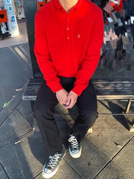 「#秋コーデ」｜「アイテム（スラックス）」を使った、将己さん（メンズ・168cm）の秋コーディネート