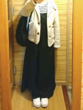 「LEPSIM（レプシィム）のアイテム（つなぎ/オールインワン）」を使った、mochaさん（レディース・155cm）の秋コーディネート