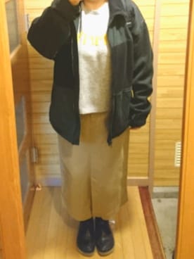 「MANASTASH（マナスタッシュ）のアイテム（ジャケット/アウター）」を使った、mochaさん（レディース・155cm）の冬コーディネート