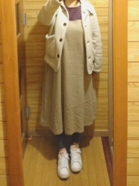 「アイテム（ピーコート）」を使った、mochaさん（レディース・155cm）の春コーディネート