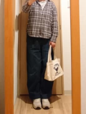「HOLLYWOOD RANCH MARKET（ハリウッドランチマーケット）のアイテム（トートバッグ）」を使った、mochaさん（レディース・155cm）の秋コーディネート