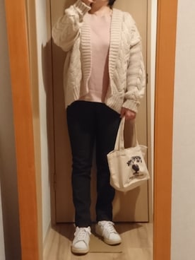 「HOLLYWOOD RANCH MARKET（ハリウッドランチマーケット）のアイテム（トートバッグ）」を使った、mochaさん（レディース・155cm）の秋コーディネート