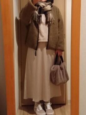 「VANS（バンズ）の＜VANS（バンズ）＞スエード OLD SKOOL オールドスクール スニーカー ◆（スニーカー）」を使った、mochaさん（レディース・155cm）の冬コーディネート
