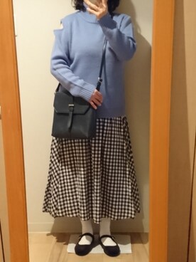 「SVEC（シュベック）のカンフーシューズ kung fu Shoes / ストラップパンプス（バレエシューズ）」を使った、mochaさん（レディース・155cm）の秋コーディネート