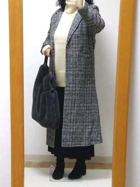 「SUGAR BISKET（シュガービスケット）のアイテム（その他アウター）」を使った、mochaさん（レディース・155cm）の冬コーディネート