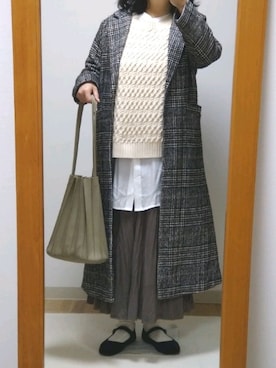 「SUGAR BISKET（シュガービスケット）のアイテム（その他アウター）」を使った、mochaさん（レディース・155cm）の冬コーディネート
