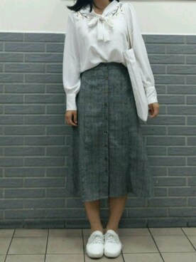 「YOCO（ヨーコー）のアイテム」を使った、Moriaさん（レディース・158cm）の春コーディネート