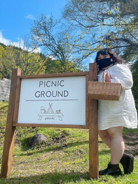 「PUNYUS（プニュズ）のアイテム（シャツワンピース）」を使った、れいぎゅさん（レディース・151cm）の春コーディネート