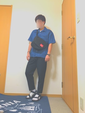 「Manhattan Portage」｜「アイテム（スラックス）」を使った、taiさん（メンズ・170cm）の夏コーディネート