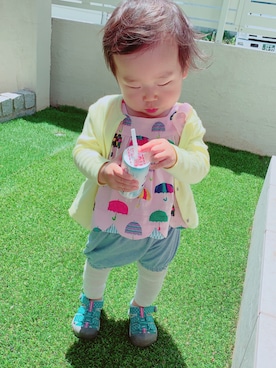 「kladskap（クレードスコープ）のアイテム（パンツ）」を使った、N☺︎Eさん（キッズ・80cm）の夏コーディネート