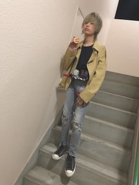 「CASPER JOHN AIVER（キャスパージョンアイバー）のアイテム（ジャケット/アウター）」を使った、まみこ部さん（メンズ・173cm）の冬コーディネート