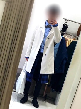 「アイテム（その他シューズ、ブルー系）」を使った、thさん（メンズ・178cm）の冬コーディネート