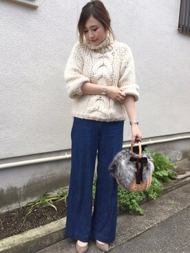 「JUPITER（ジュピター）のアイテム（リング）」を使った、mizuhoさん（レディース・156cm）の冬コーディネート