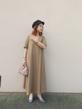 「UNITED ARROWS（ユナイテッドアローズ）のアイテム（シャツワンピース）」を使った、mizuhoさん（レディース・156cm）の秋コーディネート