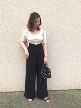 「LUCA/LADY LUCK LUCA（ルカ/レディラックルカ）のアイテム（オールインワン・サロペット）」を使った、mizuhoさん（レディース・156cm）の春コーディネート