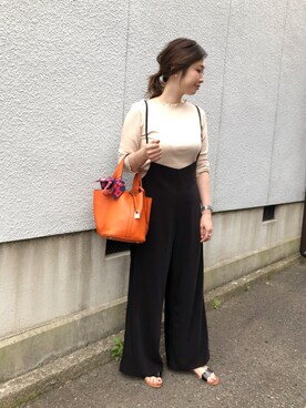 「LUCA/LADY LUCK LUCA（ルカ/レディラックルカ）のアイテム（オールインワン・サロペット）」を使った、mizuhoさん（レディース・156cm）の春コーディネート