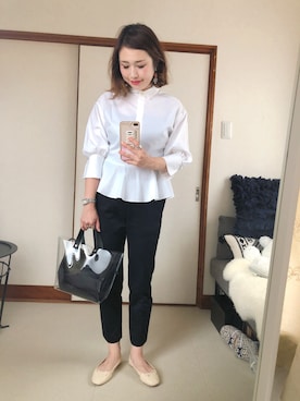 「Drawer（ドゥロワー）のアイテム（パンツ）」を使った、mizuhoさん（レディース・156cm）の秋コーディネート
